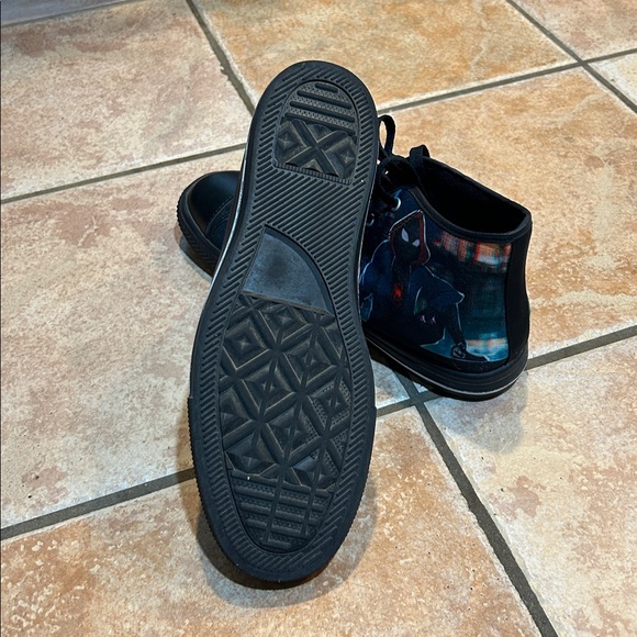 Miles Morales Custom Black High-Top Sneakers with Graphic Design, Size 12, EUC - Picture 9 of 13